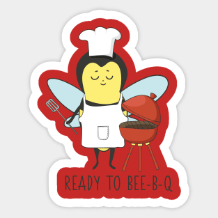 Ready to Bee-B-Q, Funny BBQ Bee Sticker